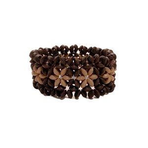 Handmade Wooden floral beaded bracelet